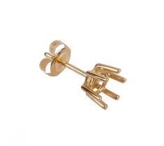 Oorsteker met 6-poot draadchaton 5.2 mm 18 karaat geelgoud