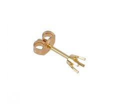 Oorsteker met 4-poot onderwaartse chaton 2.0 mm 18 karaat geelgoud