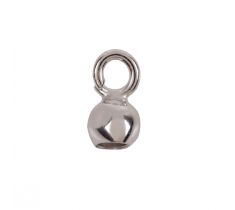 Inlakbal 3.5 mm met klein open oog 18 witgoud gerhodineerd