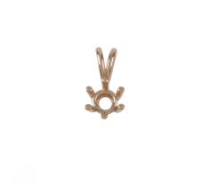 Solitairhanger 4.5 mm 6-poot draadchaton met lusoog 18 karaat witgoud
