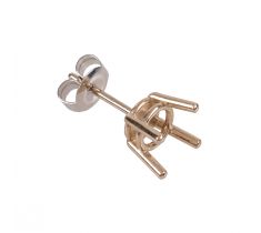 Oorsteker met 4-poot draadchaton 2.6 mm 18 karaat witgoud