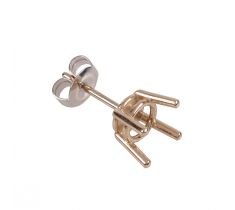 Oorsteker met 4-poot draadchaton 6.5 mm 18 karaat witgoud