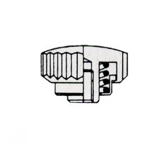 Kroon chroom Ø 2.5 x 0.8 mm korte hals met verende bus