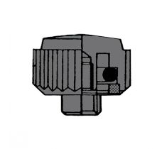 Kroon massief titanium Ø 4.0 x 0.9 x 2.0 mm korte hals met O-ring