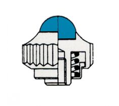 Kroon chroom Ø 4.0 x 0.9 mm met stofbus en blauwe steen