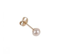 Oorsteker met zoetwaterparel bouton 5.0 - 5.5 mm 14 karaat geelgoud