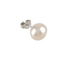 Oorsteker met zoetwaterparel bouton wit 9.0 - 9.5 mm 14 karaat witgoud