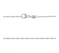 Haverkorrel collier 1.2 mm lengte 45 cm 14 karaat witgoud