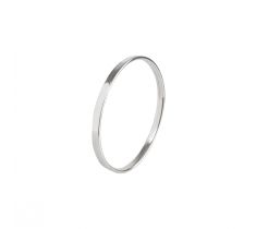 Bangle 5.0 mm holle dop diameter 63.0 mm zilver