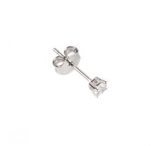 Oorsteker met zirconia rond 3.0 mm zilver gerhodineerd
