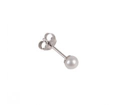 Oorsteker met zoetwaterparel rond 4.0 - 4.5 mm zilver