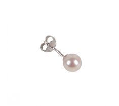 Oorsteker met zoetwaterparel rond 6.0 - 6.5 mm zilver