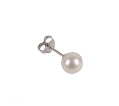 Oorsteker met zoetwaterparel rond 7.0 - 7.5 mm zilver