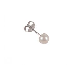 Oorsteker met zoetwaterparel bouton 5.0 - 5.5 mm zilver