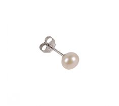 Oorsteker met zoetwaterparel bouton 6.5 - 7.0 mm zilver