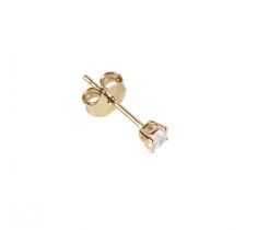 Oorsteker met zirconia rond 3.0 mm zilver verguld