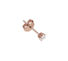 Oorsteker met zirconia rond 3.0 mm zilver rosé verguld