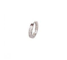 Klapoorring 17.5 x 3.0 mm vlak glad zirconias zilver gerhodineerd