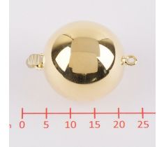 FERMOIR BOULE OR JAUNE 14 CT. 17 MM