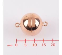 FER. MAGNETIQUE BOULE OR ROUGE 14 CT. 13,0 MM