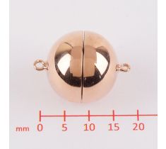 FER. MAGNETIQUE BOULE OR ROUGE 14 CT. 15,0 MM