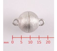 FERMOIR MAGNETIQUE ARGENT BOULE MAT 12 MM