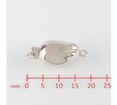 Ovale en argent martelé 13 mm