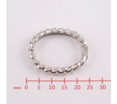 Parelclip met blinde sluiting gedraaid groot zilver