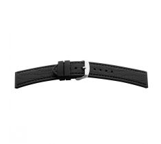 Horlogeband Bear aanzet 20.0 mm band 20.0 - 18.0 mm zwart croco motief zwart gestikt polyurethaan