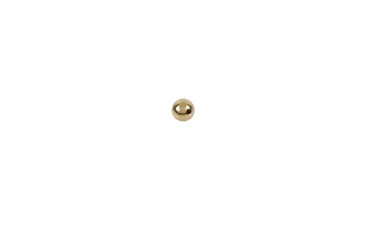 Perle percée 2.0 mm or jaune 14 carats