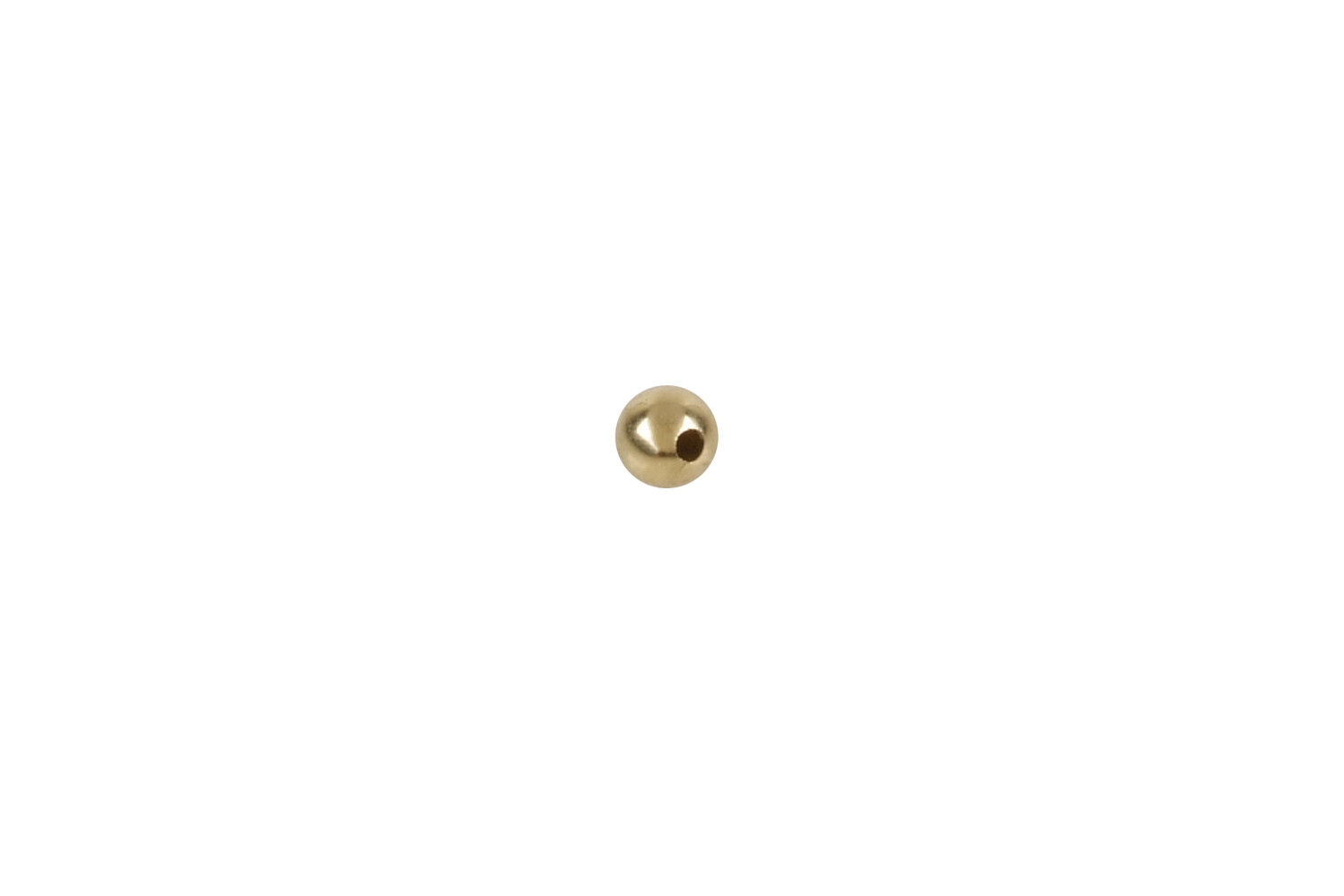 Perle percée 2.5 mm or jaune 14 carats