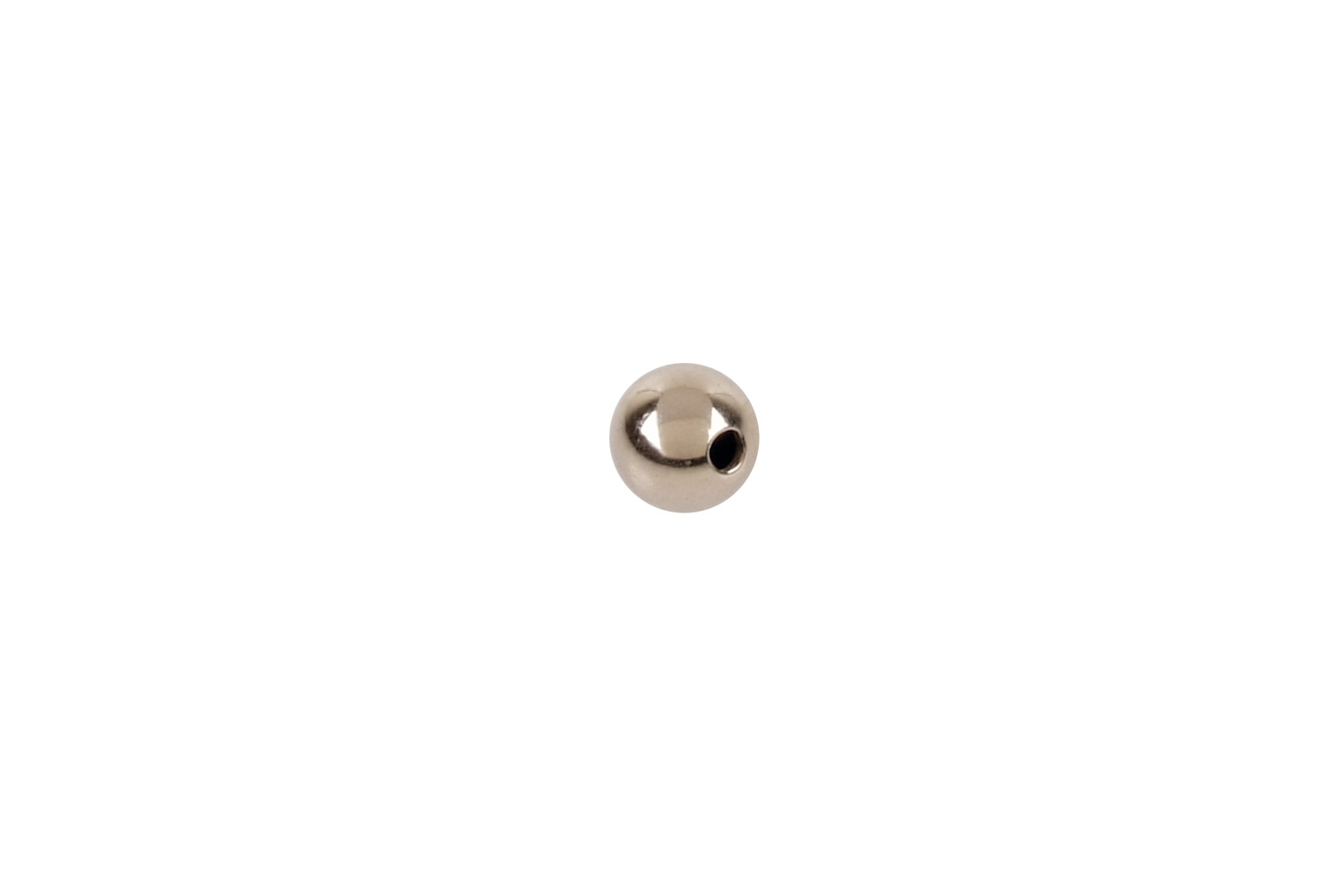 Perle 3.5 mm 1 trou or blanc 14 carats
