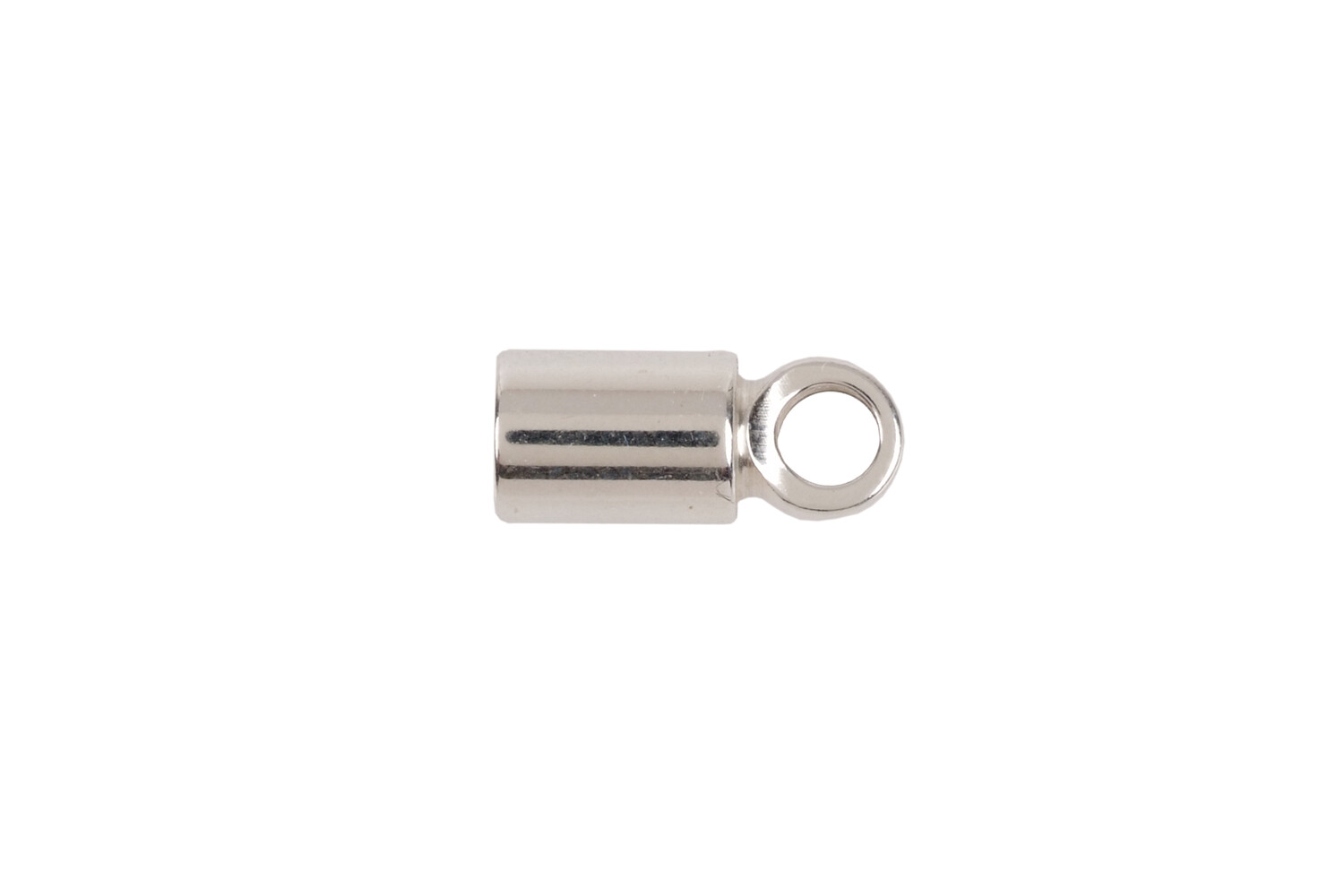 Embout rond avec gros anneau argent 4.0 mm