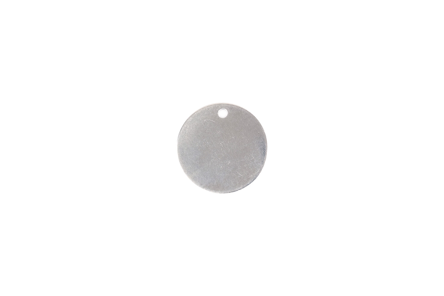 Plaque à estamper argent percée 15.0 mm