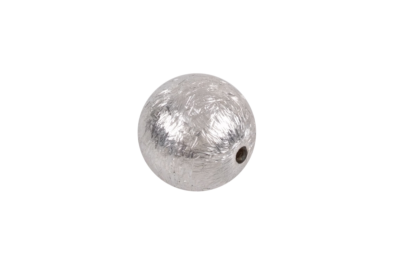 Perle argent aspect givré percée 10.0 mm