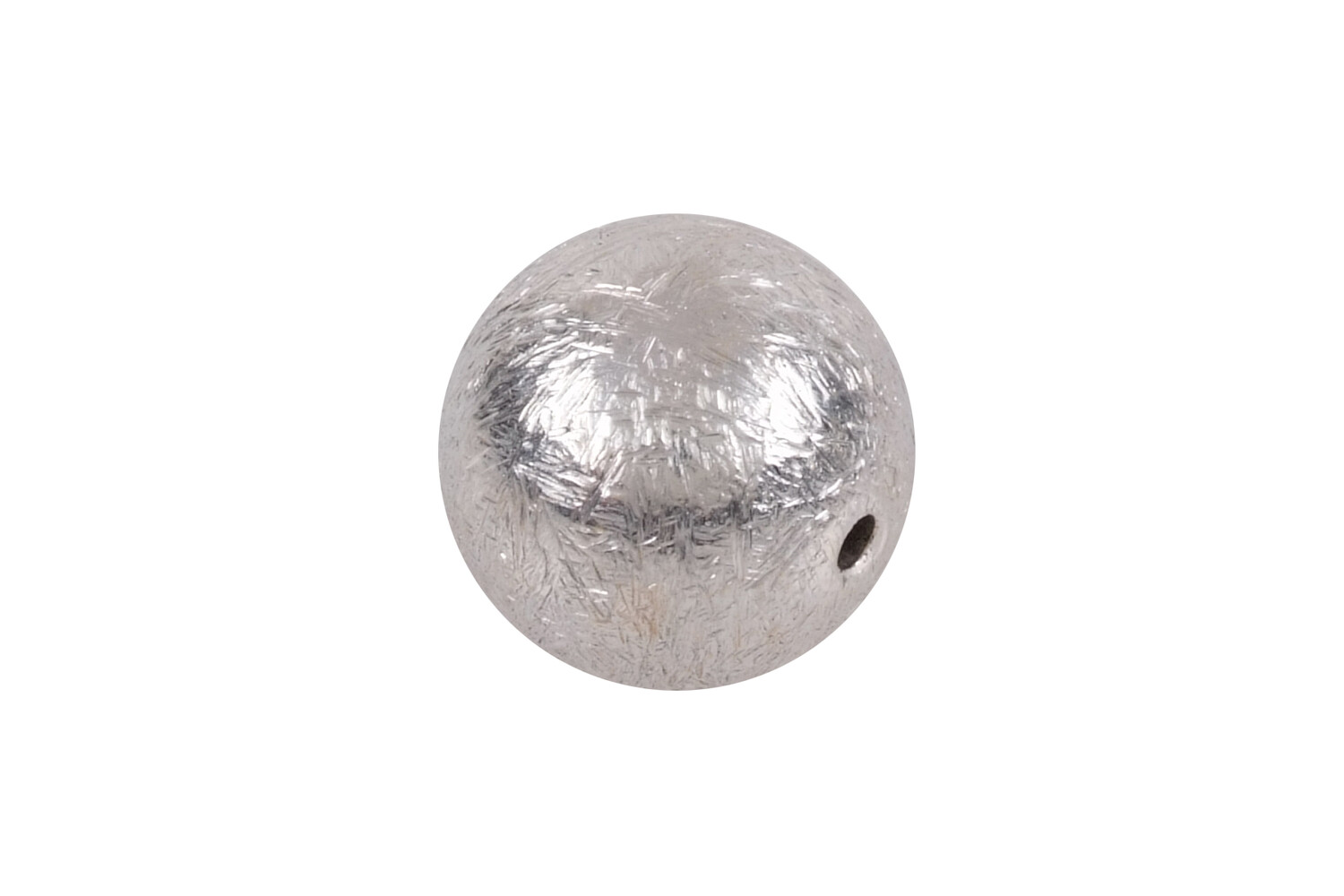 Perle argent aspect givré percée 12.0 mm