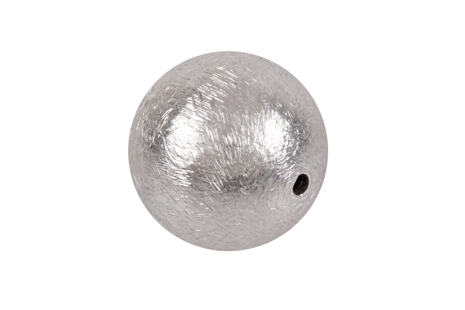 Perle argent aspect givré percée 14.0 mm
