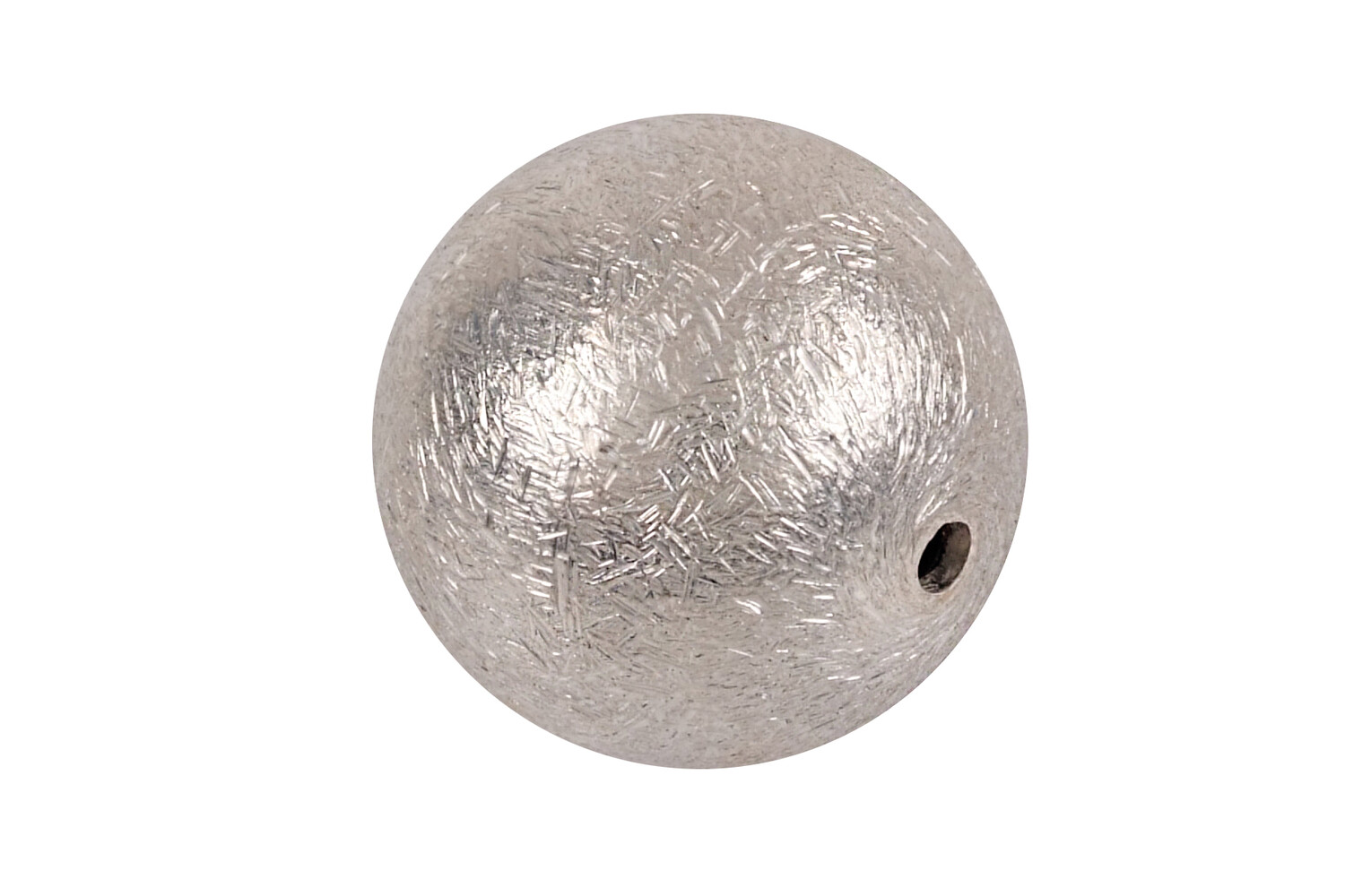 Perle argent aspect givré percée 16.0 mm