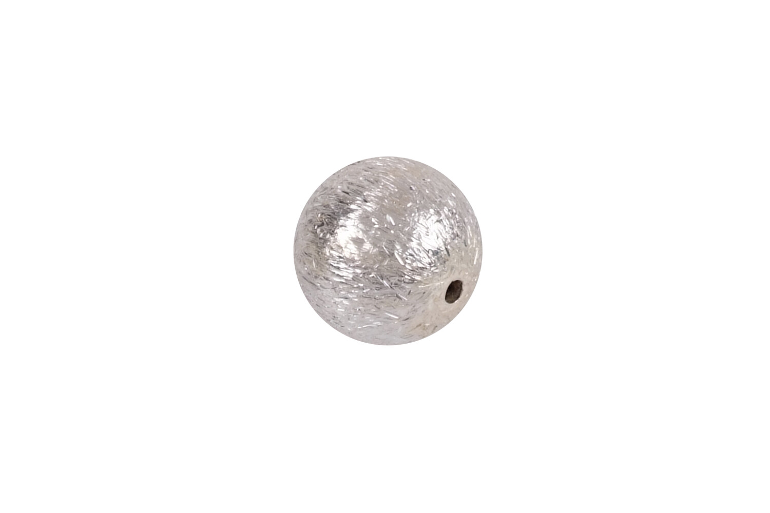 Perle argent aspect givré percée 8.0 mm