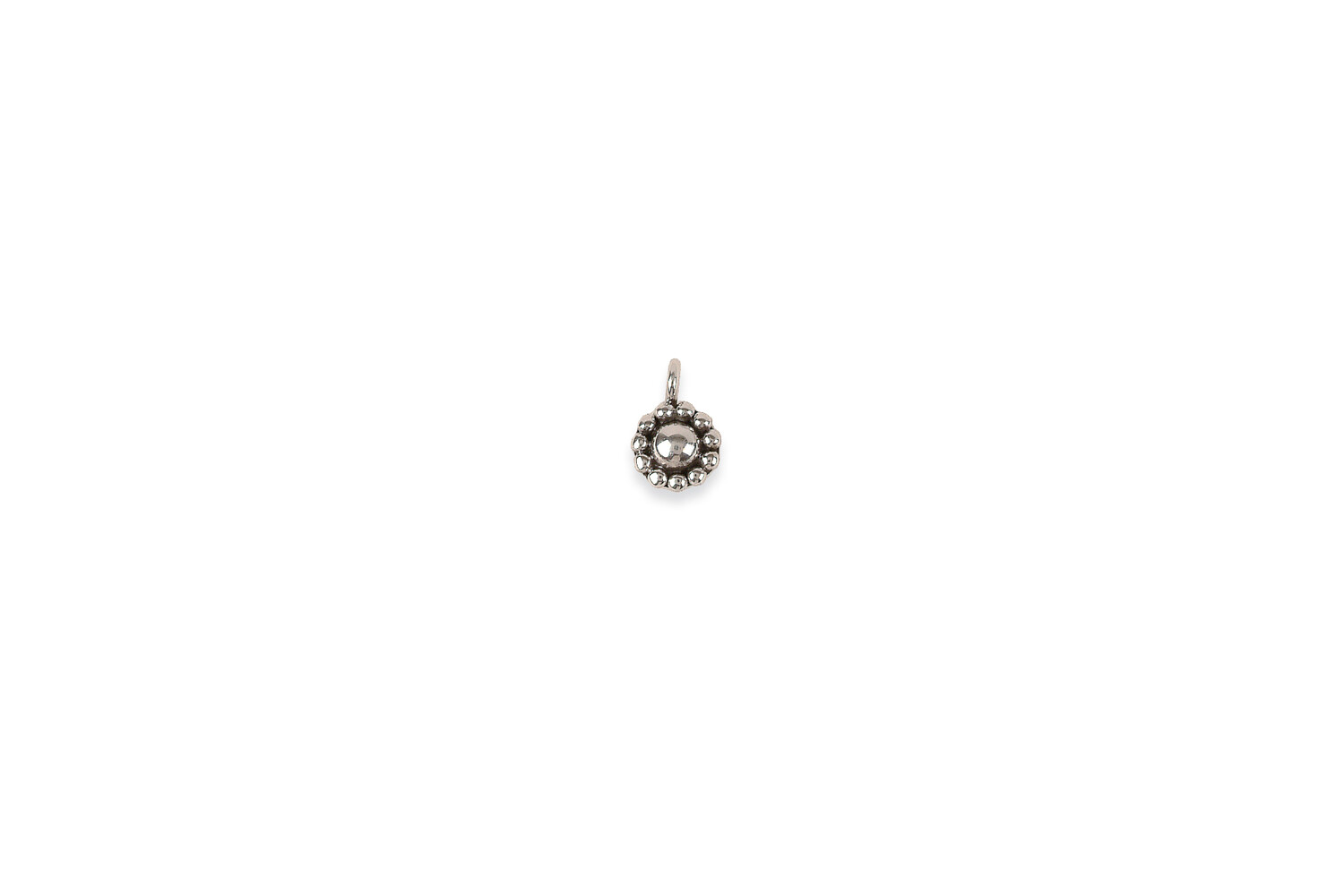 Pendentif rond argent oxydé 6.9 mm