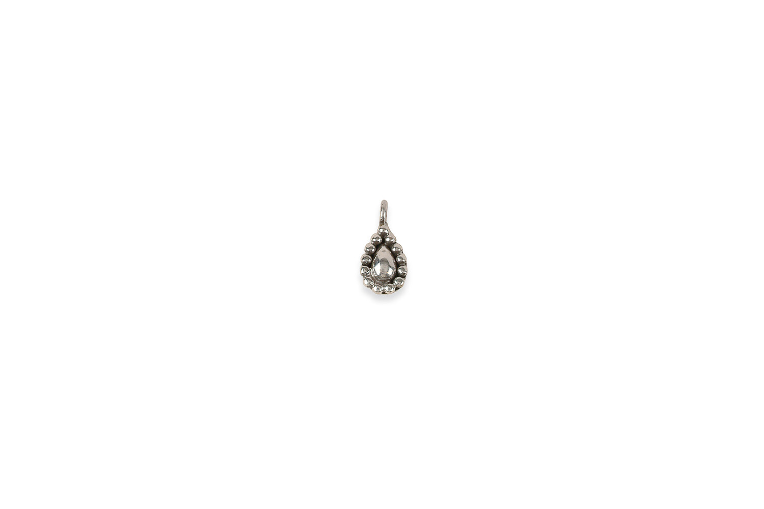Pendentif goutte argent oxydé 6.4 mm