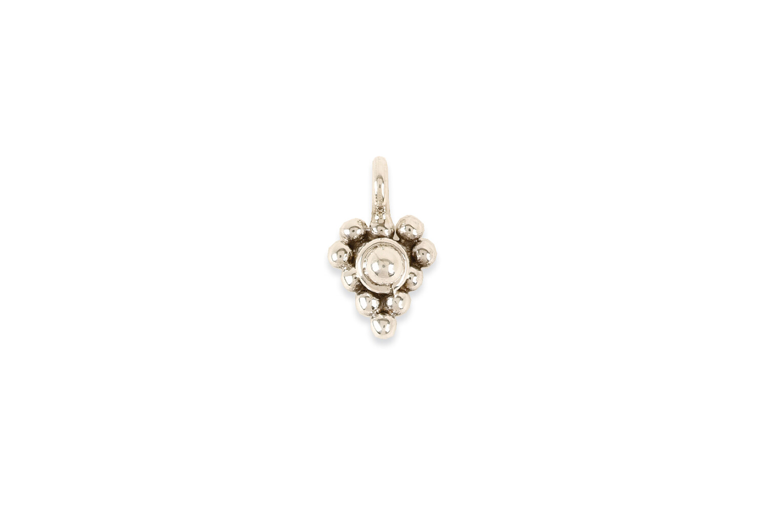 Pendentif coeur argent oxydé 7.7 mm