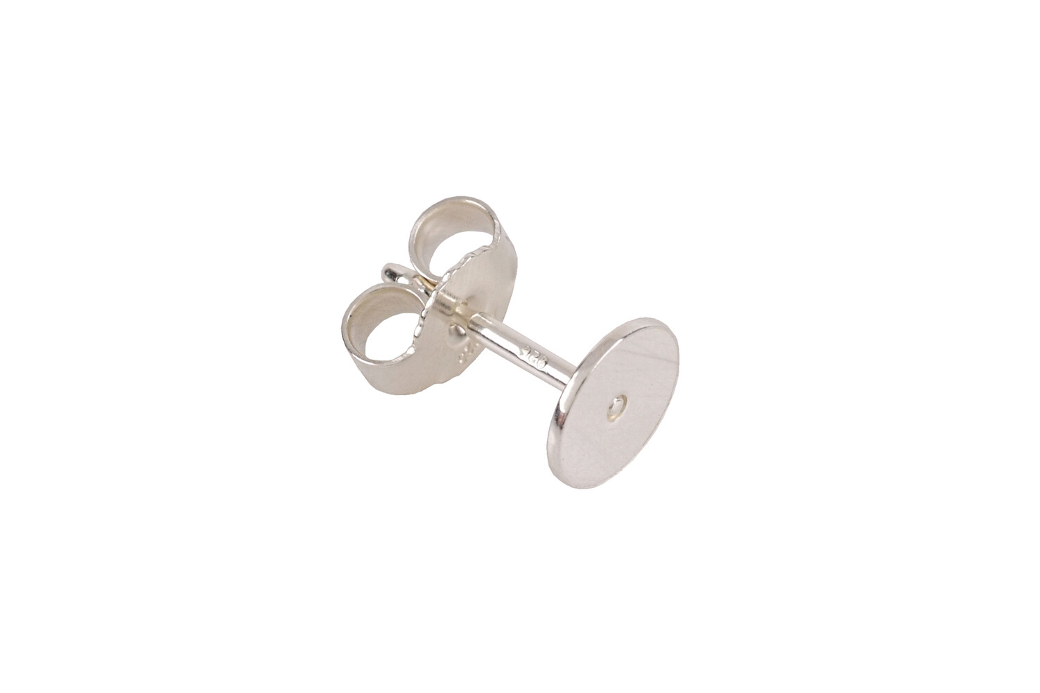 Boucles d'oreille avec plaque argent 6.0 mm