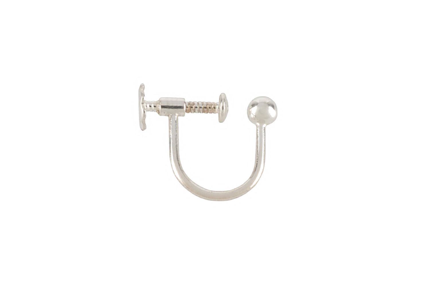 Boucle d'oreille courbe à vis en argent