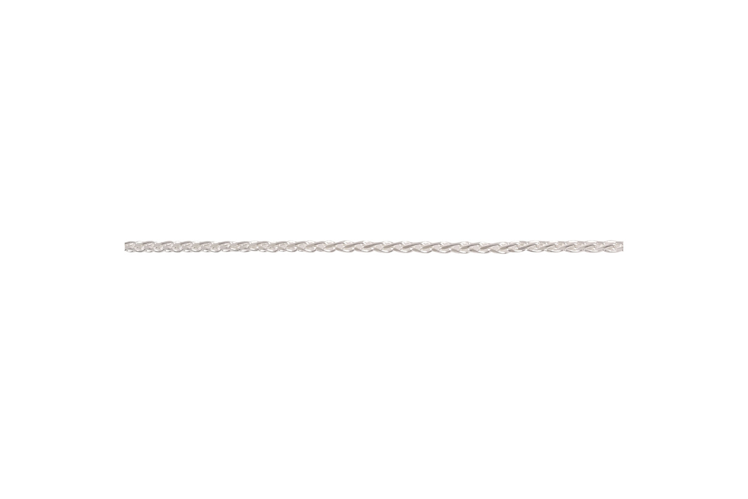 Chaine queue de renard maille facettes argent 1.2 mm