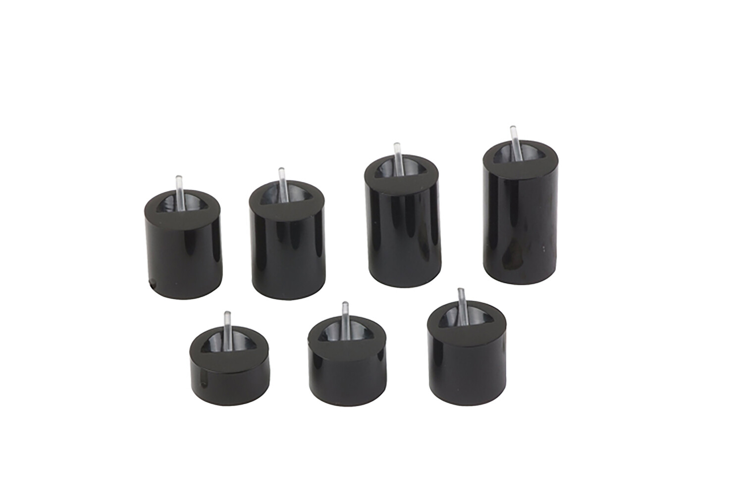 SUPPORTS DE BAGUES NOIRS RONDS - SET DE 7