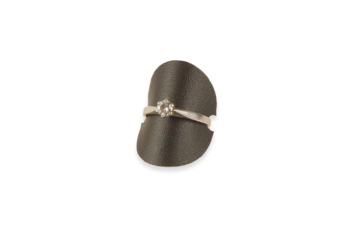 SUPPORT DE BAGUE SIMILI CUIR NOIR -PAR 10