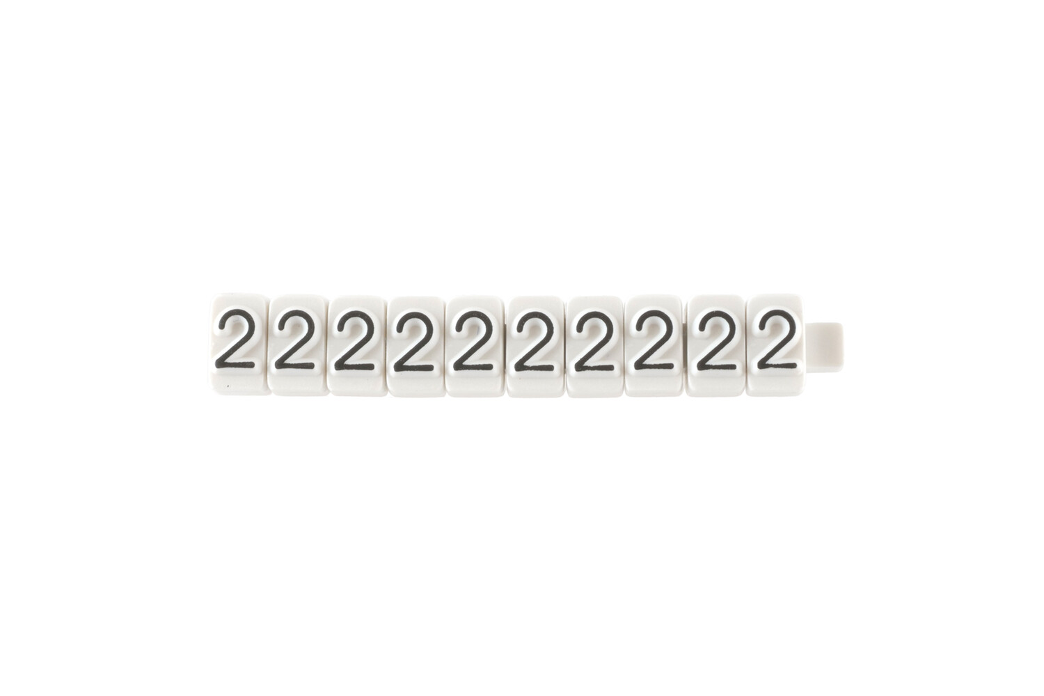 Los teken "2" wit - 10 stuks