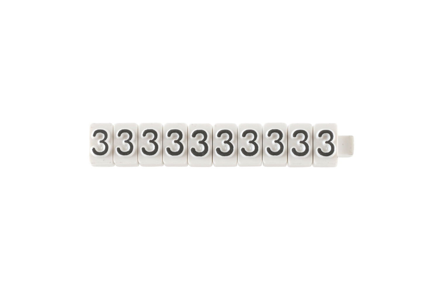Los teken "3" wit - 10 stuks