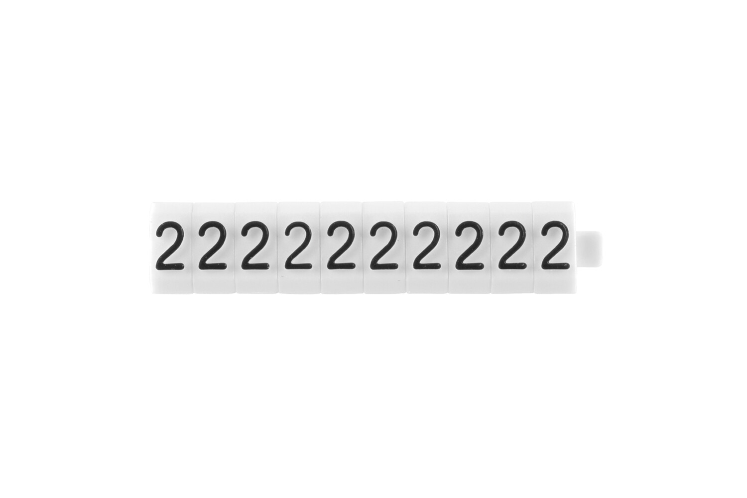 Los teken "2" wit 3 mm - 10 stuks